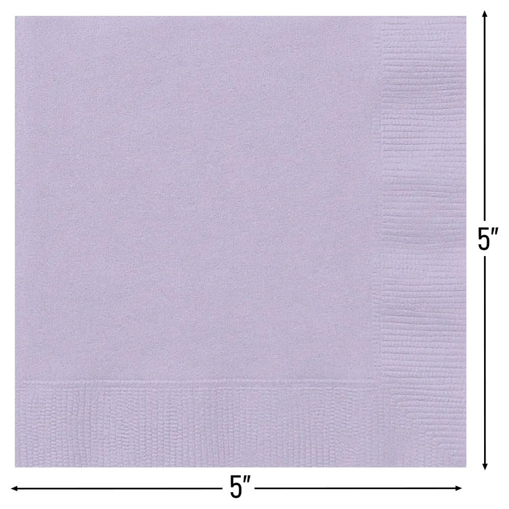 Lavender Solid Beverage Napkins - (Pack of 20) - Perfect for Birthdays, Weddings, Parties & Special Events