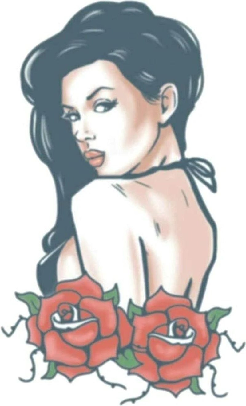 Loftus International Tinsley Transfers Rose Pinup Biker Temporary Tattoo FX Novelty Item