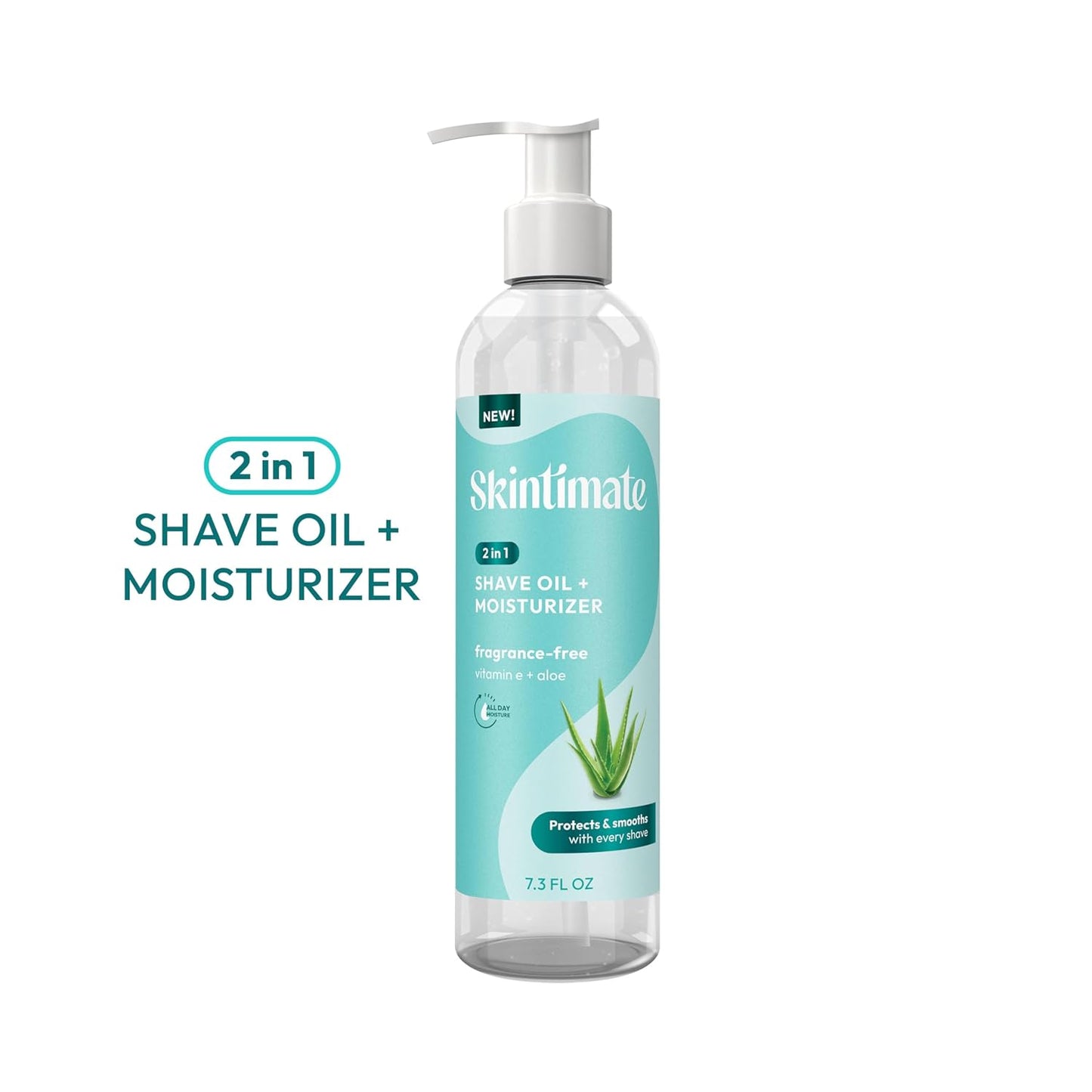 Skintimate 2-in-1 Shave Oil & Moisturizer, Coconut Bliss, 7.3oz | Shaving Oil, After Shave for Women Bikini Area Moisturizer with Vitamin E and Aloe, Shaving Cream Alternative, 7.3 fl oz