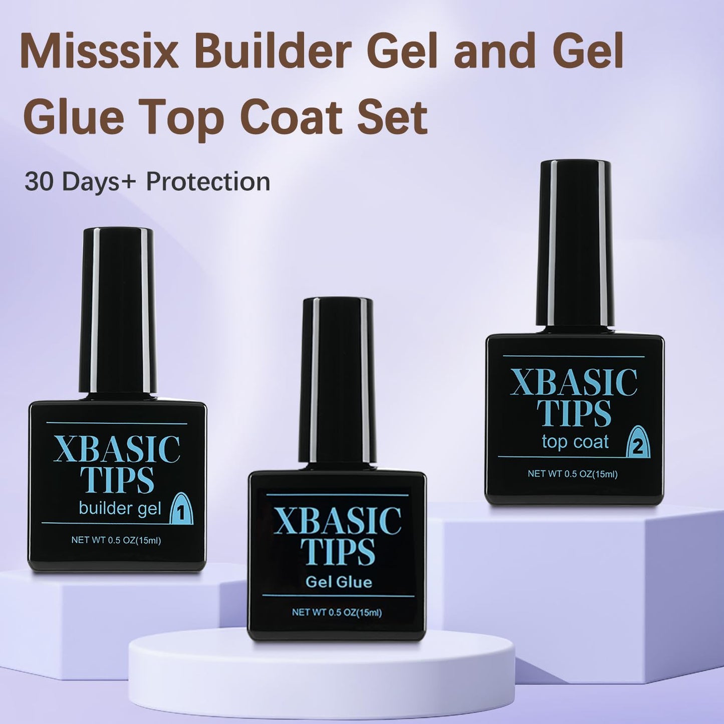 French Tip Press On Nails - 160 Pcs Short Square Gel Nail Tips | DIY Nail Art Starter Kit with 16 Sizes