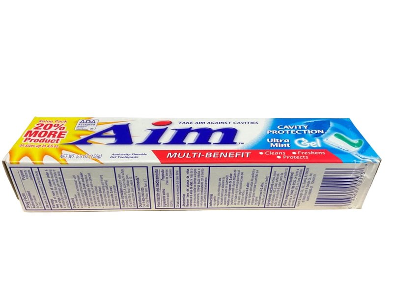 Aim Multi-Benefit Cavity Protection Gel Toothpaste, Ultra Mint 5.50 oz (Pack of 11)
