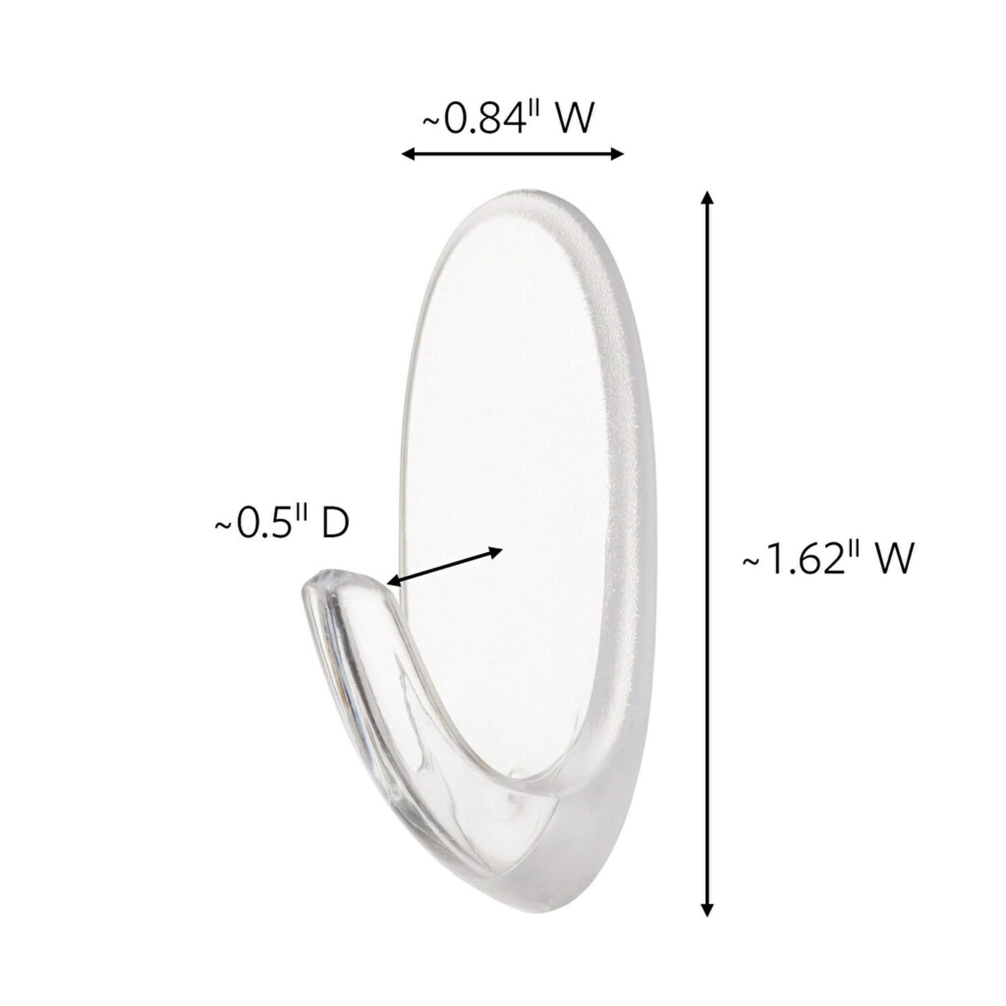 Command Small Clear Oval Hooks, 2 Wall Hooks and 4 Command Strips, Damage-Free Hanging with Adhesive, No Tools Great for Hanging Home and Room Decor, Holds up to 1 lb