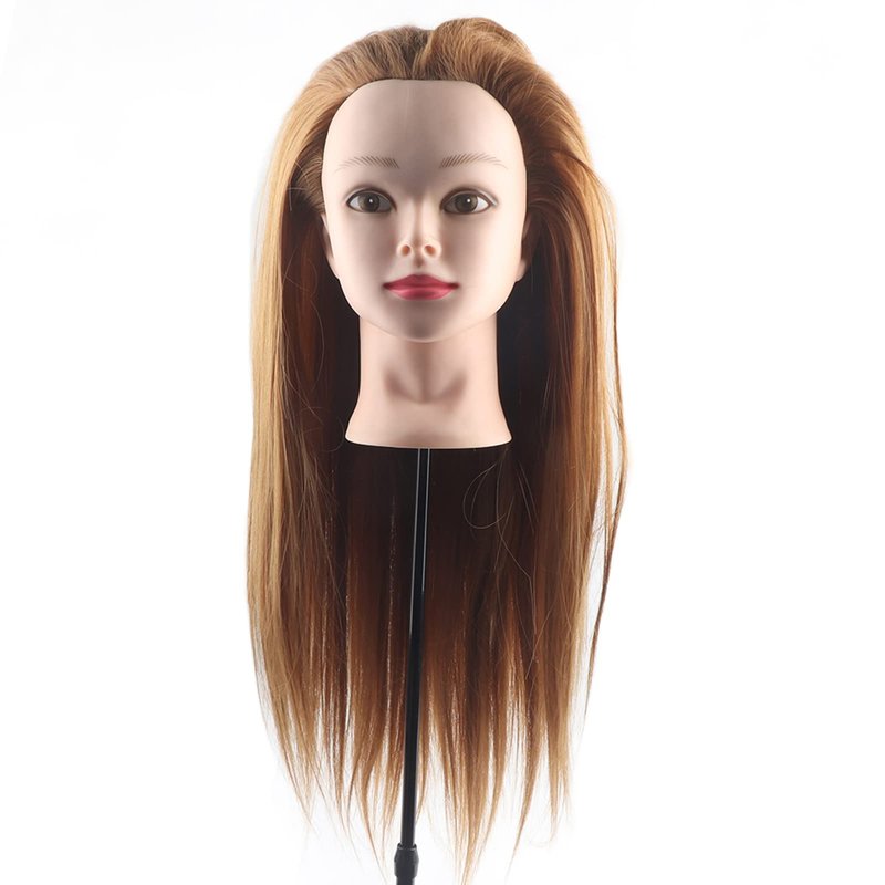Hair Mannequins To Practice On,Makeup Training Head, Real Hair Mannequin Head Training Head Cosmetology Doll Head Hairdresser Training Practice Head Training Head, Blond Golden Brown