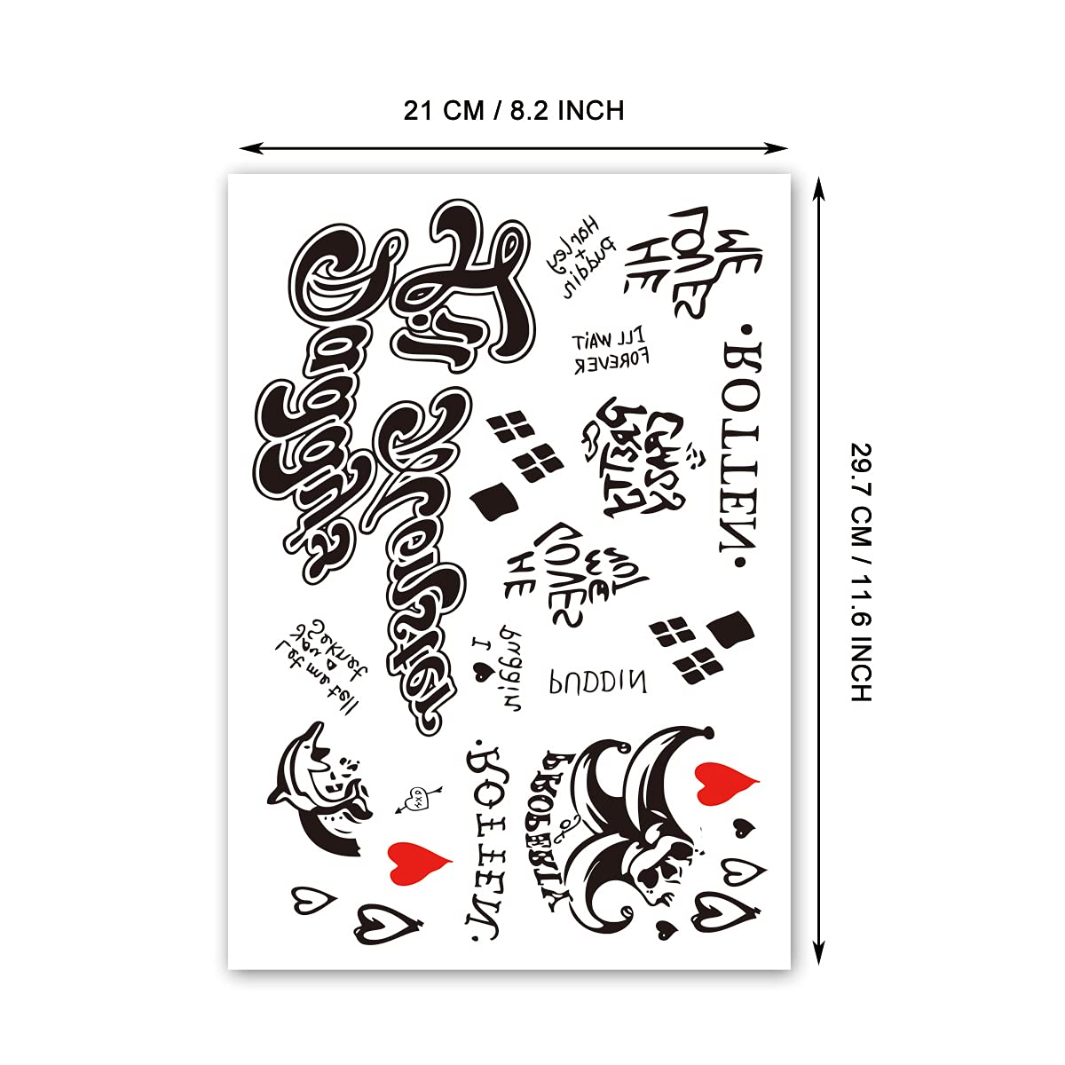 Temporary Tattoo Stickers for Women & Men | 3 Sheets for Halloween Costume & Cosplay