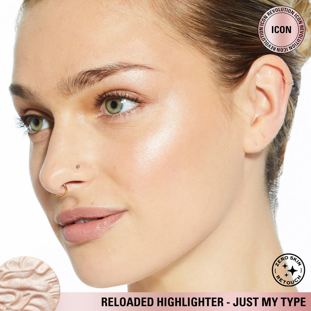 Revolution, Reloaded Pressed Powder Highlighter, Intensely Pigmented for a High Impact Dewy Finish, Dare to Divulge, 0.22 Oz