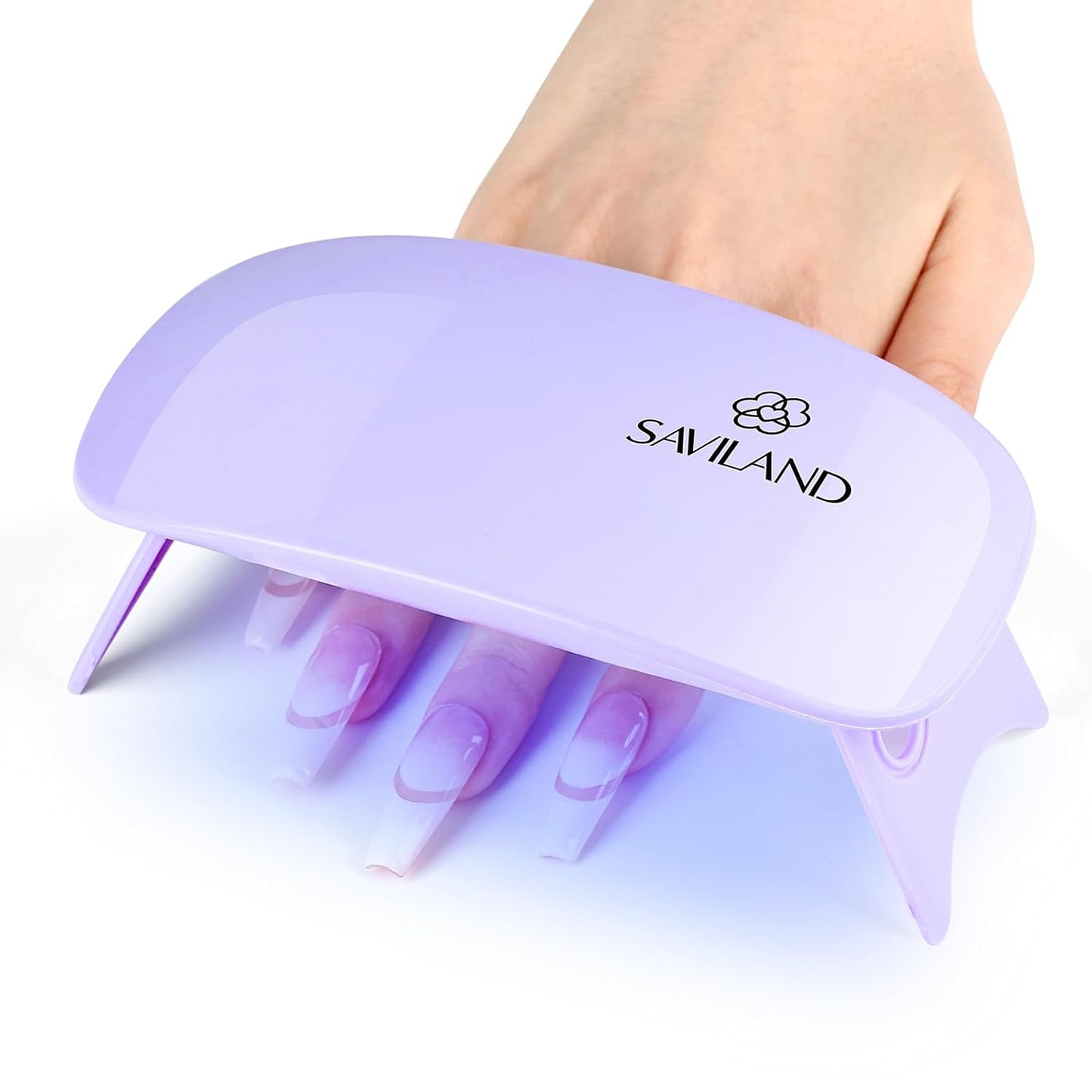 Saviland Mini Nail Lamp, Quick-Dry Gel Nail Lamp 16W, Portable U V Light for Easy and Fast Nail Extension, U V LED Curing Lamp for Manicure Starters DIY Nail Art