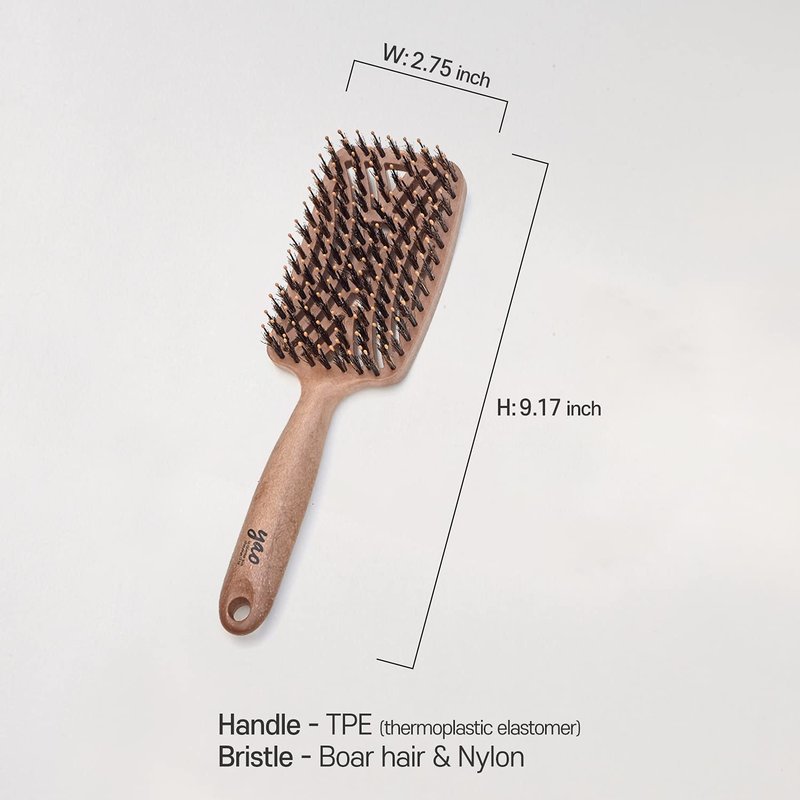 Yao Boar Bristle Hair Brush - Ventilated Thick & Curly Hair Detangler for Women & Kids, Shiny & Textured Hair