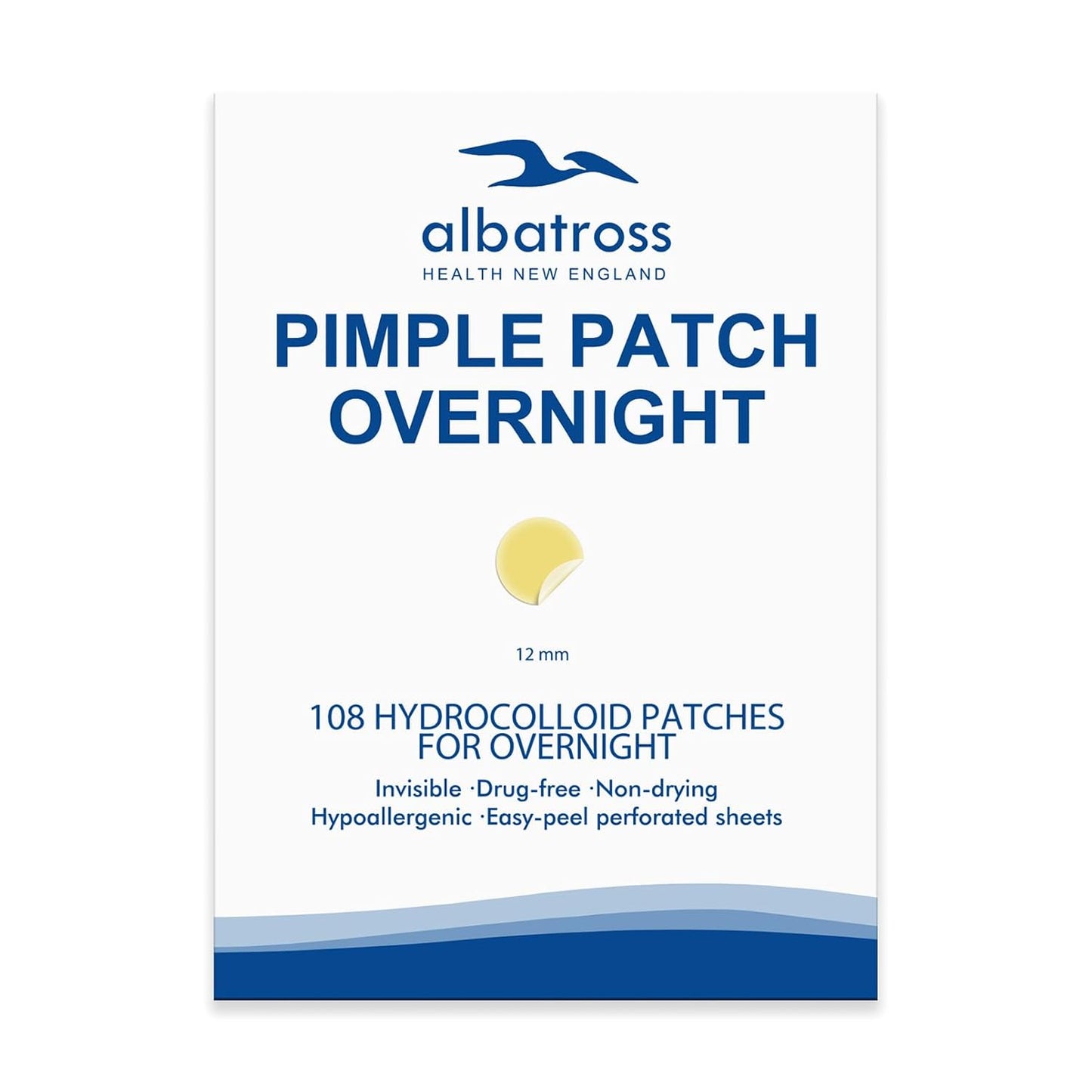 Albatross Health New England Invisible Pimple Patches for face, plain Hydrocolloid Acne Patches, HSA FSA eligible, Spot Dots Cover, Zit Blemish Patch, 2 Sizes 180 Counts