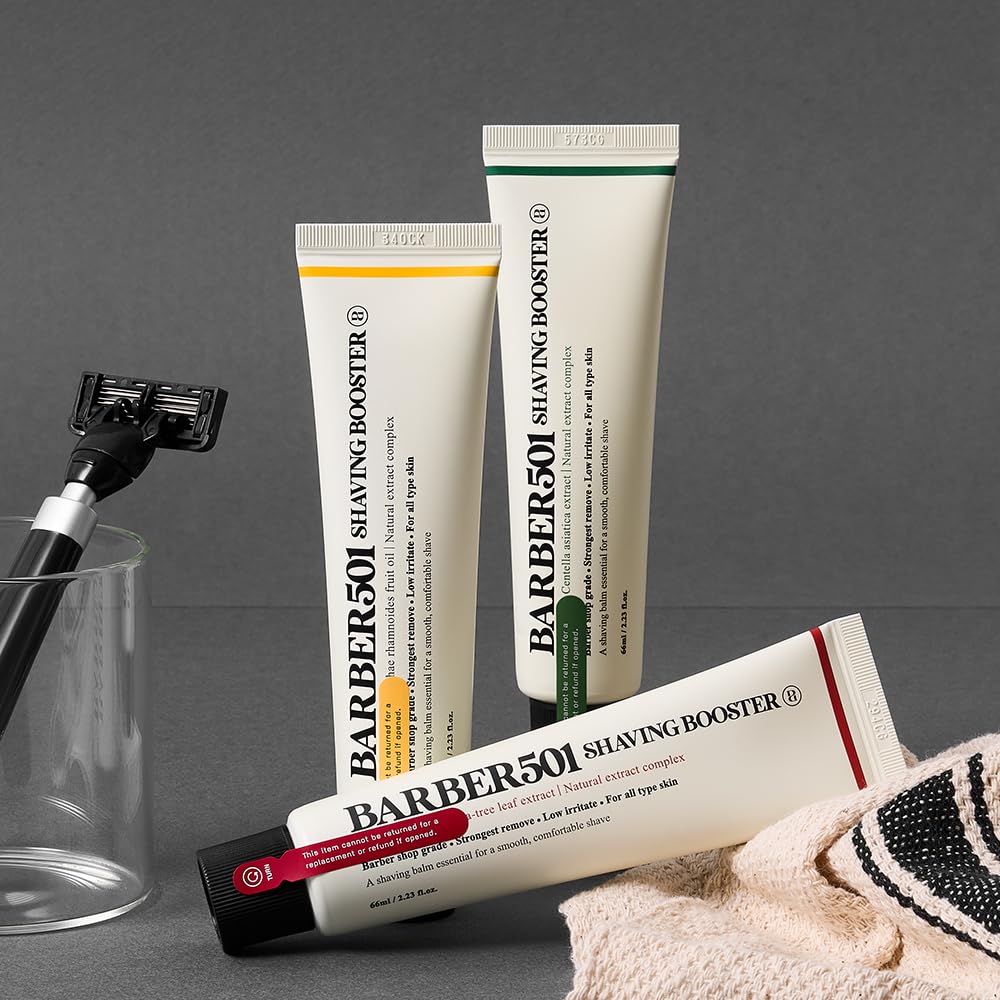 Barber501 Shaving Booster Balm Shaving Cream Men, Shaving Gel, Shave Oil, Travel Shaving Cream (3, Red,Green,Yellow)