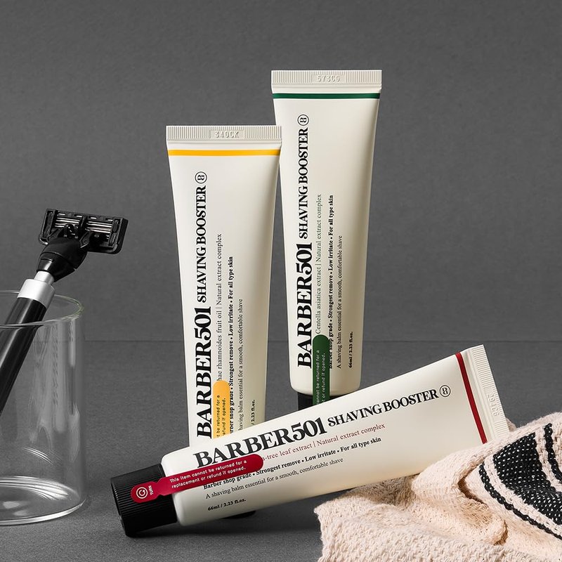 Barber501 Shaving Booster Balm Shaving Cream Men, Shaving Gel, Shave Oil, Travel Shaving Cream (3, Red,Green,Yellow)