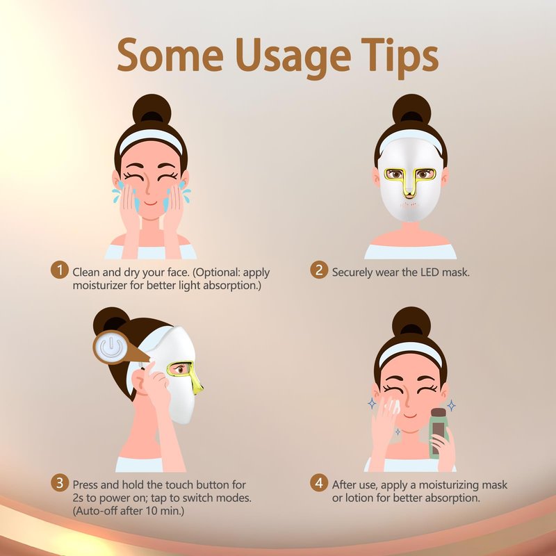 HSA FSA Red Light Therapy for Face Mask – LED Face Mask Light Therapy with Red Blue LED and Infrared Light, Anti-Aging, Blemish Repair Treatment