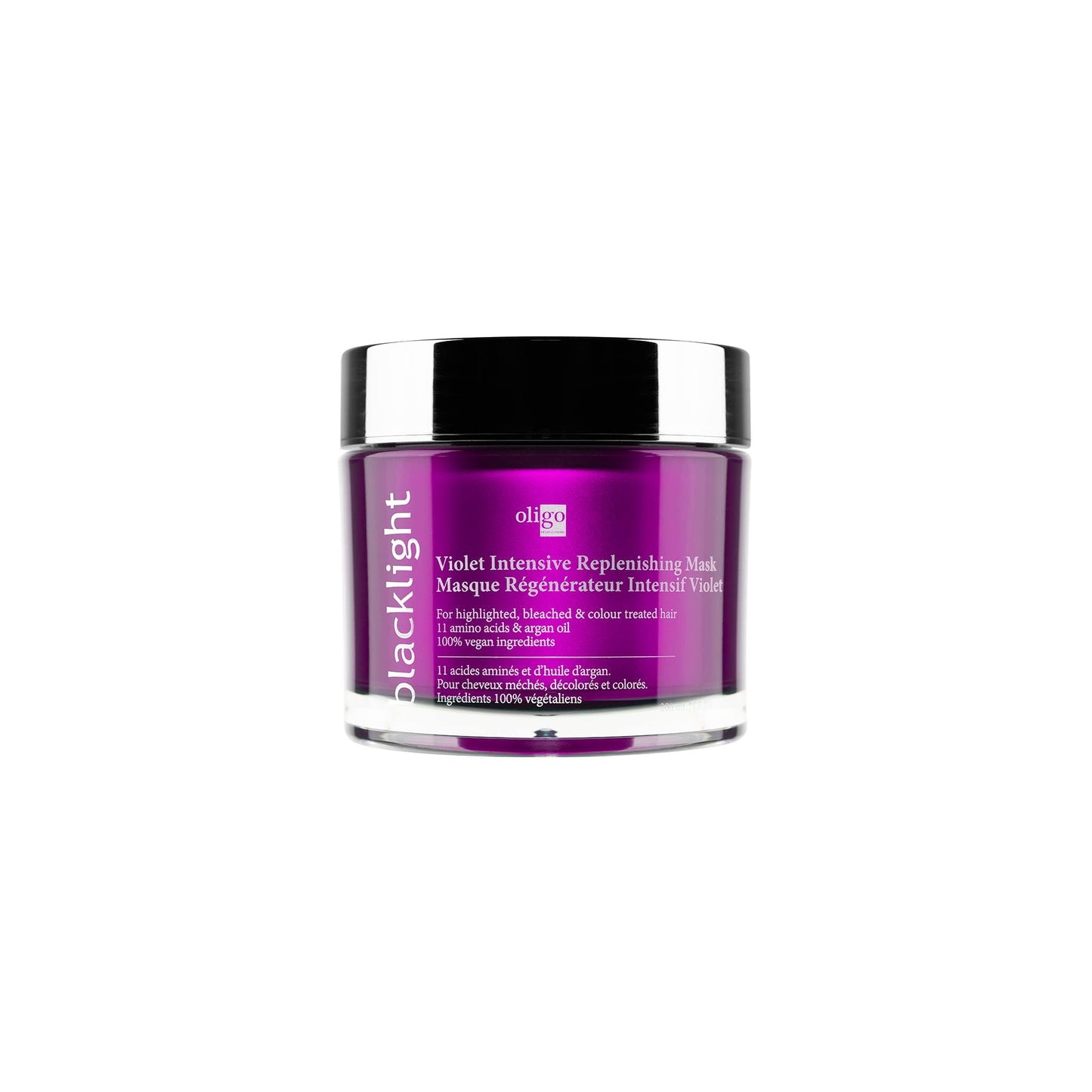 Oligo Professionnel - Blacklight Intensive Replenishing Violet Mask for dry damaged blonde hair - Reduce breakage - Eliminates yellow tones - Toning mask - Paraben and sufate free - 6.8 oz
