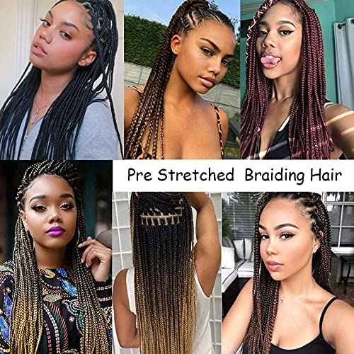 Liang Dian Pre Stretched Braiding Hair 8 Pack 36 Inch Hot Water Setting Professional Soft Yaki Texture Synthetic Hair Extensions (36 Inch (Pack of 8), 1B/30(Ombre Black to Blonde))