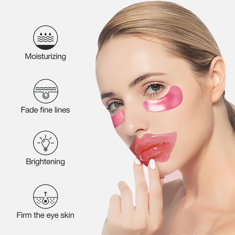 30 Pairs Eye Masks & Lip Masks, Under Eye Patches for Puffy Eyes, Moisturizing Lip Mask Pink Pads, Reducing Fine Lines, Bridal Shower Gifts, Graduation Gifts, Wedding Bridesmaid Gifts, Bulk Gifts