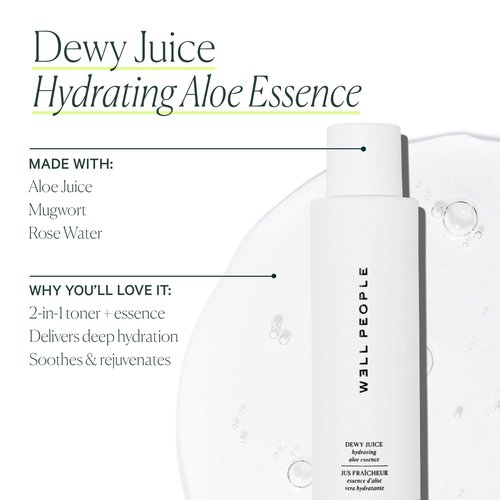 Well People Dewy Juice Hydrating Aloe Essence, Juicy, Hydrating Toner for Refreshing & Soothing Skin, Made with Rose Water, Vegan & Cruelty-Free