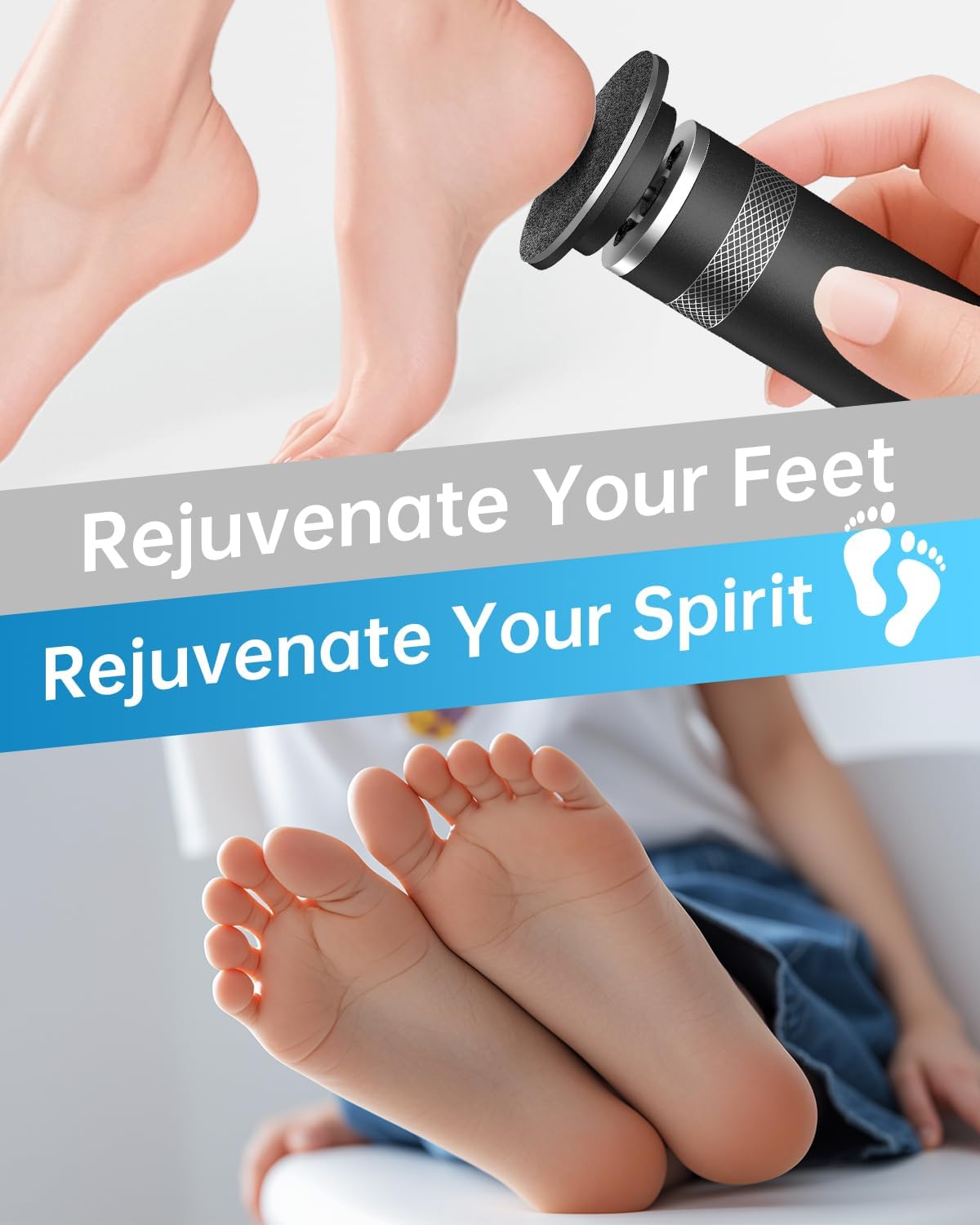 Electric Foot Callus Remover, Upgrade Electric Foot File Callus Remover for Feet, Adjustable Speed Foot File with 60 Pcs Sandpaper Discs, Foot Scrubber for Cracked, or Tough Skin and Calluses, Pink