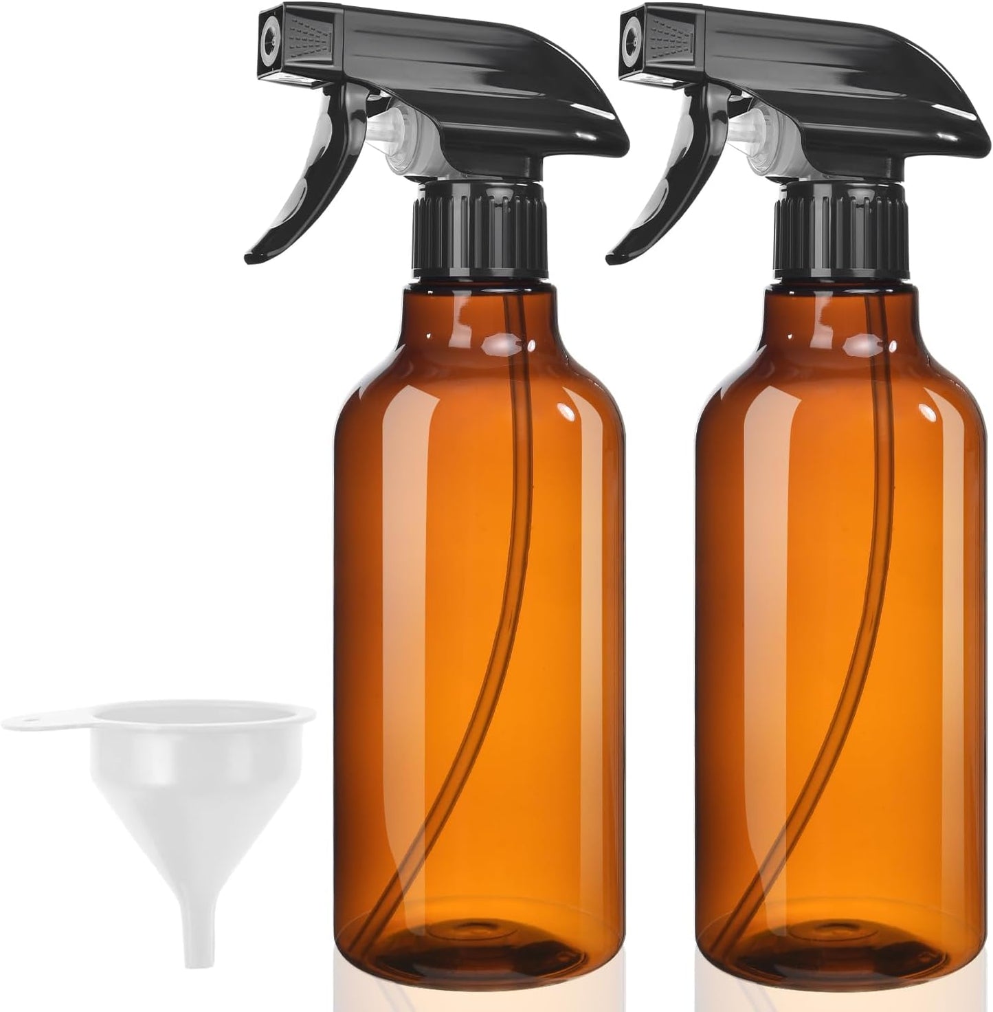 Plastic Spray Bottles, 2-Pack, 16.9 Oz, Mist & Stream, Heavy Duty Spraying, Empty Water Spray Bottle for Cleaning Solutions, Essential Oils, Hair, Plants, BBQ, Cat Dog Behavior Correction (Clear)