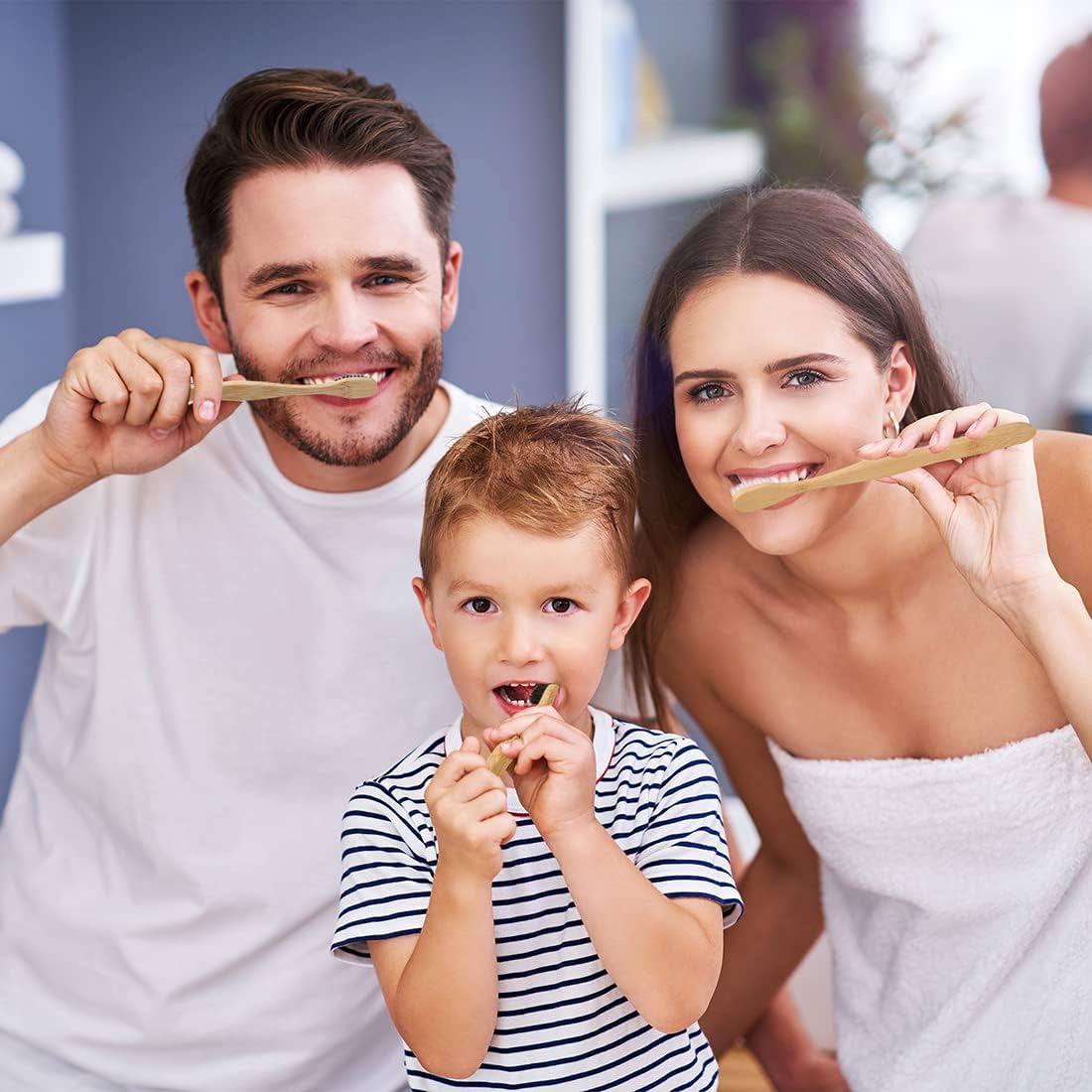 Biodegradable Bamboo Toothbrushes, 10 Piece BPA Free Soft Bristles Toothbrushes, Natural, Eco-Friendly, Green and Compostable