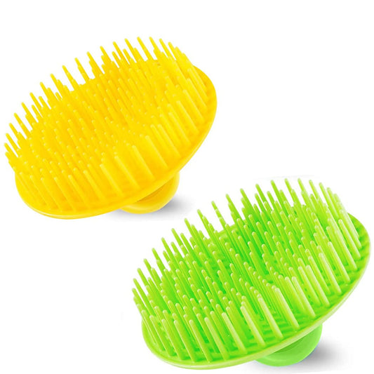 4Pack Hair Scalp Exfoliator Brush Dandruff Cleaning brush, Flexible Scalp Massager, Shower Shampoo Brush for Home, Office, Travel and Pets-BBTL
