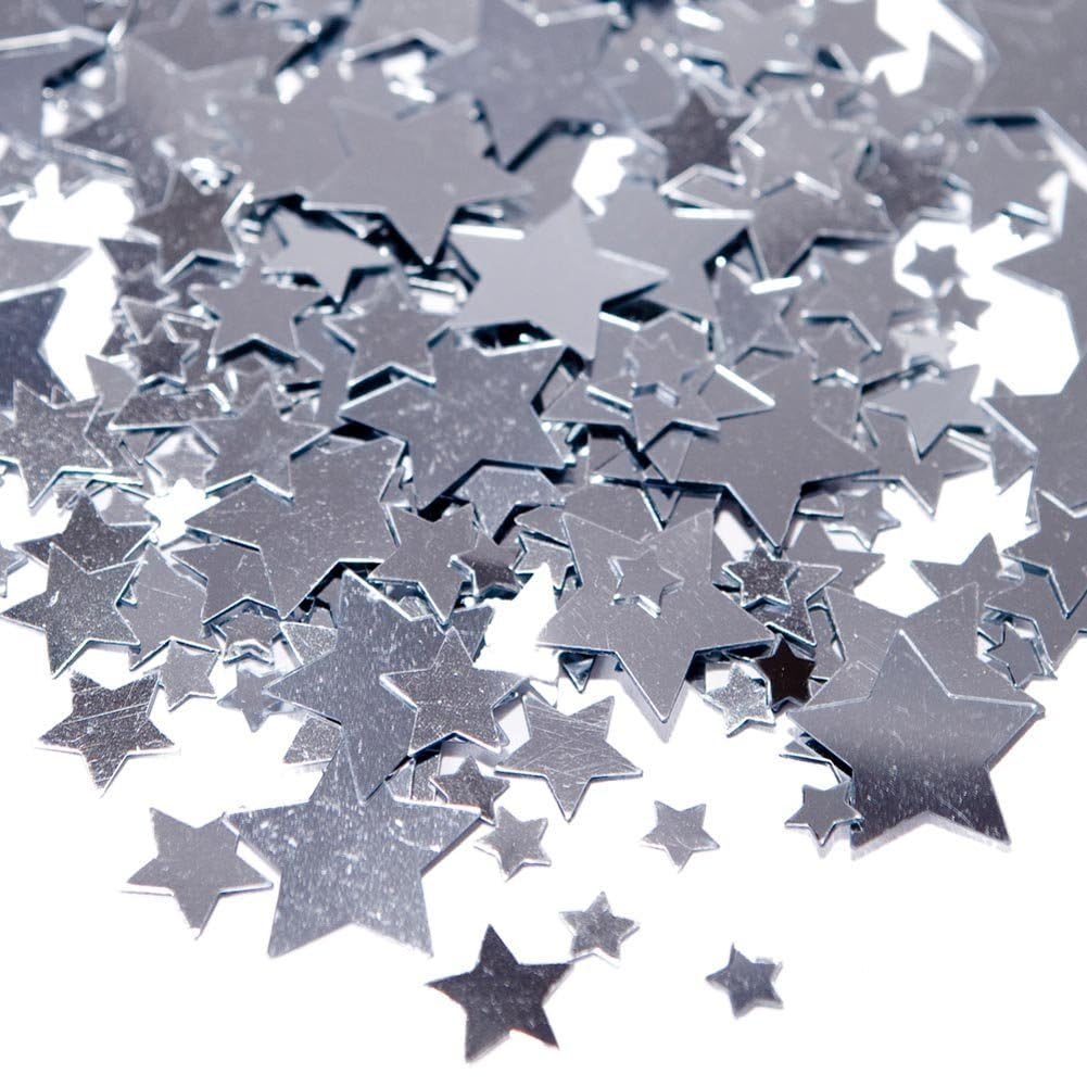 Silver Metallic Star Confetti - 2.5 oz. (1 Count) ? Fun & Shiny Decoration for Parties and Events
