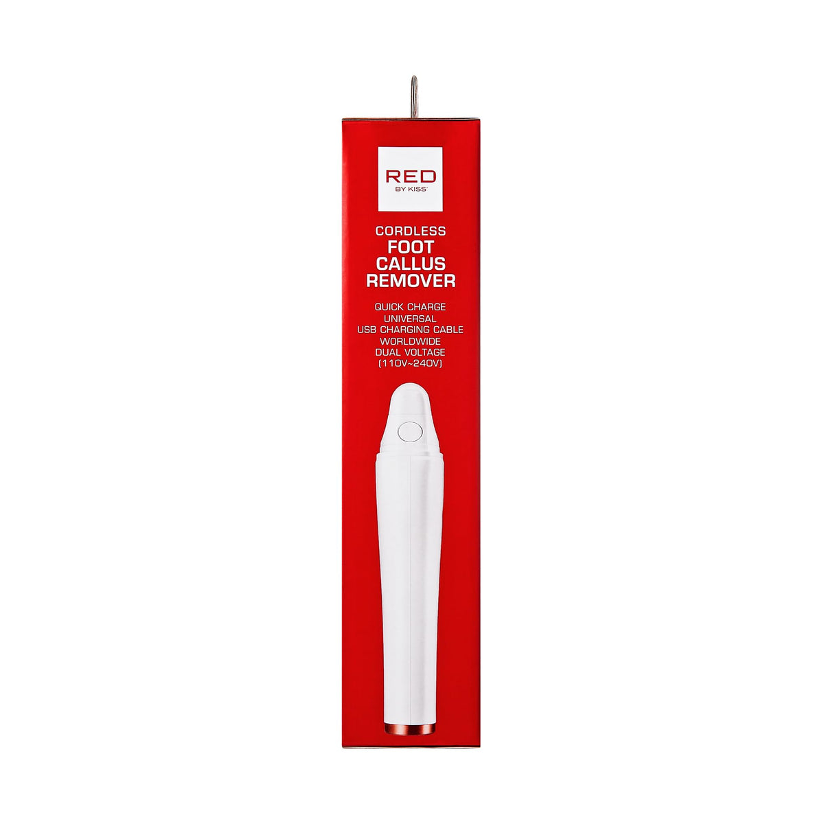 Red by Kiss Cordless Electric Foot File Callus Remover, 3 Roller Heads & 2 Speed Setting, Long and Curved Roller Head Stone, Wet & Dry Dual Purpose, Up to 2 hr Runtime, Easy & Portable
