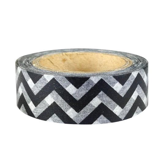 Wrapables Striped Japanese Washi Masking Tape - Black Chevron