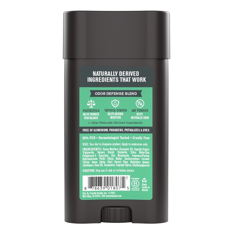 Every Man Jack Men's Pro Deodorant - Aluminum-Free Odor Defense - Coastal Surf Scent | 2.6 oz