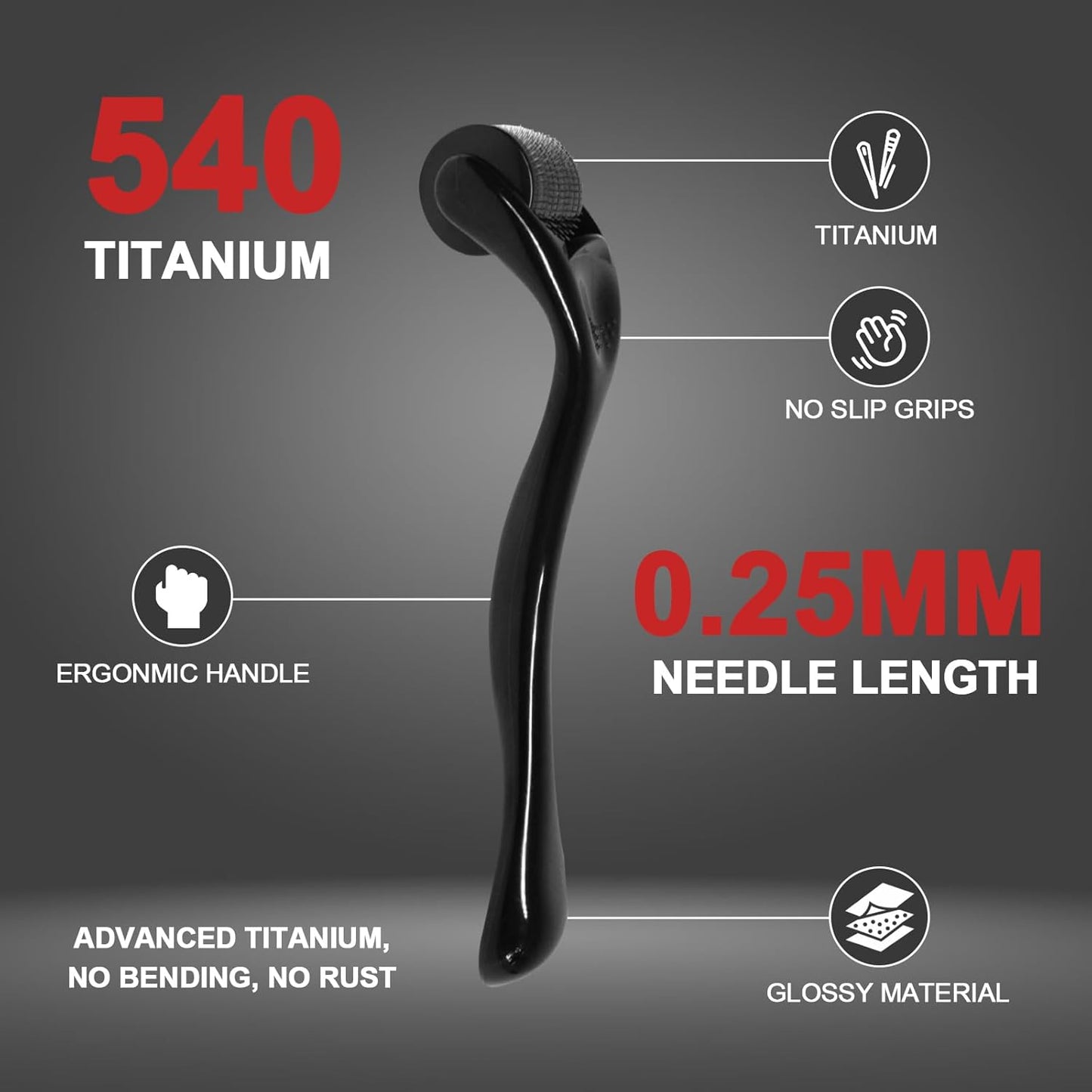 540 Titanium Derma Roller - Microneedle Micro Needle Roller for Men and Women Home Use - Microneedling Roller Microneedle Skin Care Tool A8