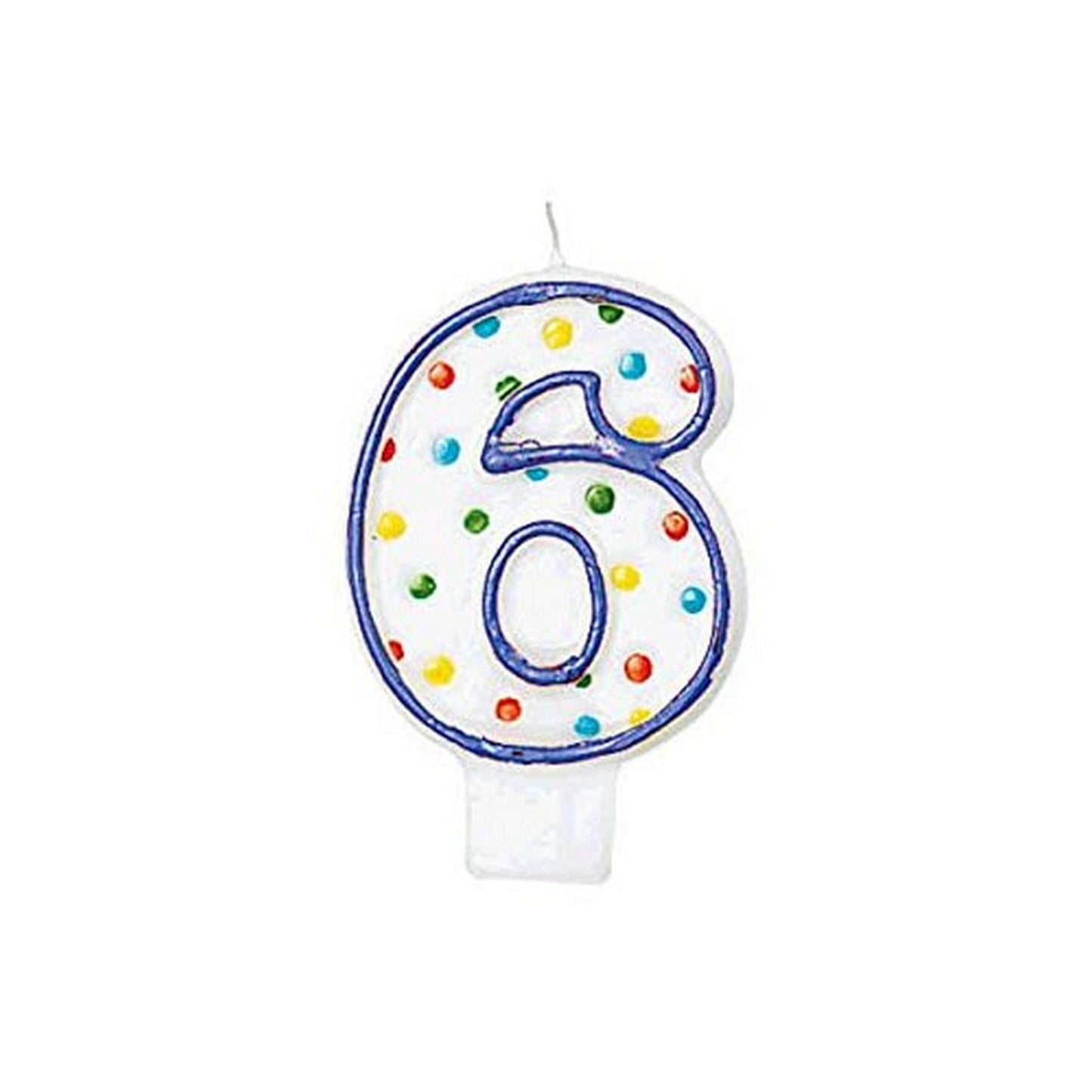 Amscan Polka Dots #6 Flat Molded Candles, 3", Multicolor