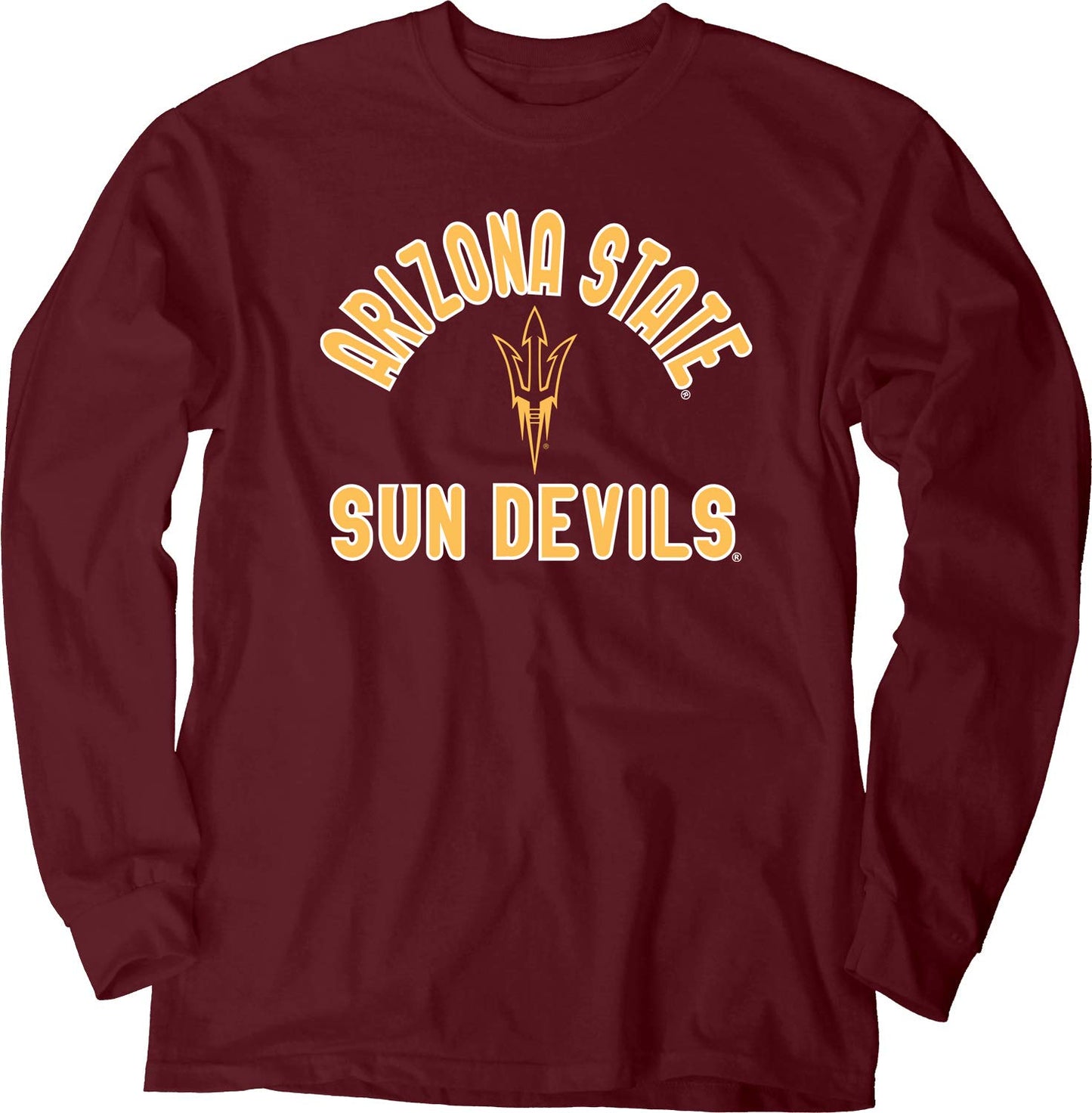 Blue 84 Men's Arizona State Sun Devils Long Sleeve T Shirt Line Up Team Color, Arizona State Sun Devils Maroon, Medium