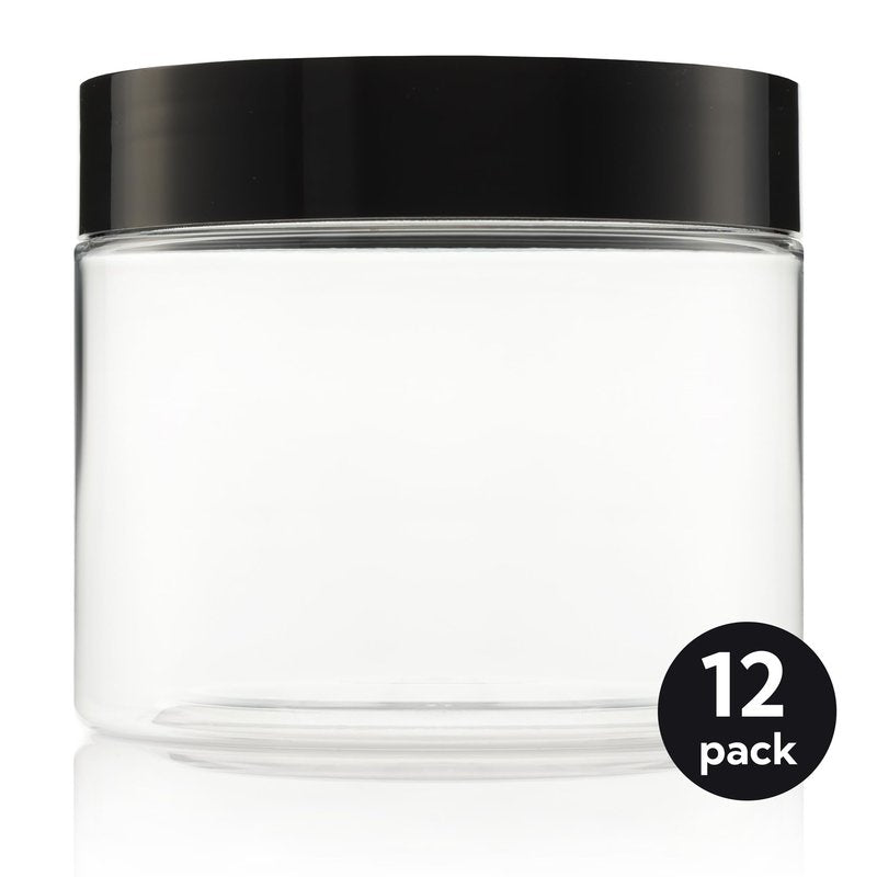 Small Plastic Containers With Leads - 5 OZ Small Jars with Lids - 24 Pack - Great as Travel Containers for Creams, Cosmetic - Leak Free