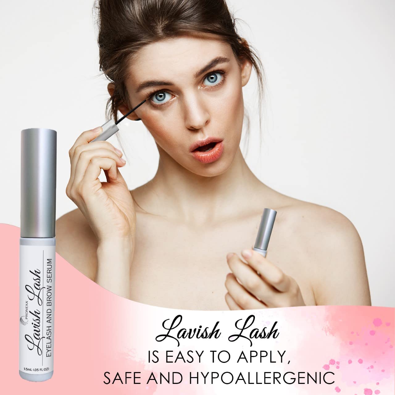 Pronexa Hairgenics Lavish Lash – Eyelash Growth Enhancer & Brow Serum with Biotin & Natural Growth Peptides for Long, Thick Lashes and Eyebrows! Dermatologist Certified, Cruelty Free & Hypoallergenic.