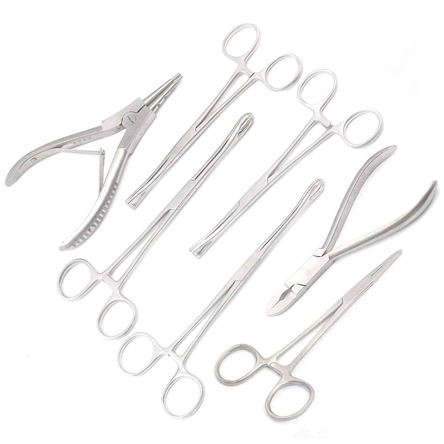 7 BODY PIERCING INSTRUMENTS SET TOOLS PENNINGTON FORCEPS 'R' by G.S ONLINE STORE