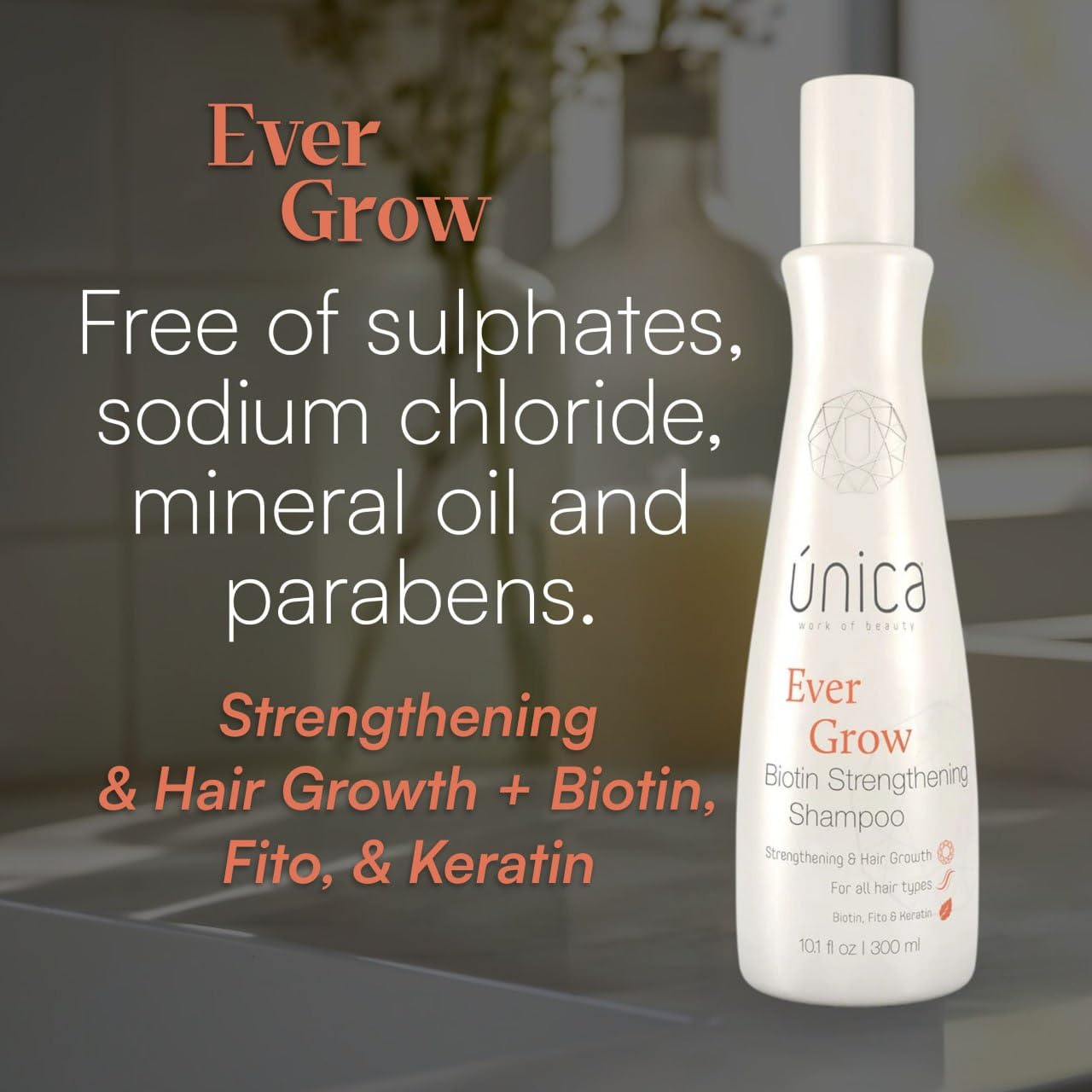 Biotin Strengthening Shampoo - Fortifying Formula with Keratin & Botanical Extracts | Sulfate-Free, 10.1 fl oz
