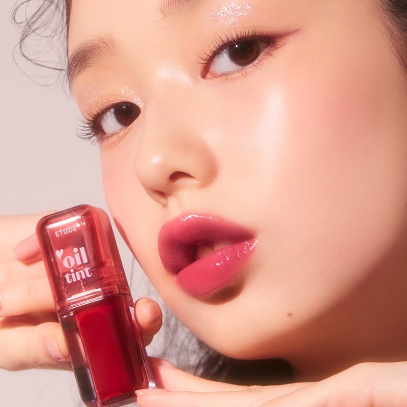 ETUDE Dear Darling Oil Tint #6 Pink Oil (0.14 fl.oz) | High Moisturizing and Strong Hydrating Lip Oil/Lip Gloss | Smooth and Moist Lips | Non-Sticky Lip Oil Tint For Dry Lips | K-beauty