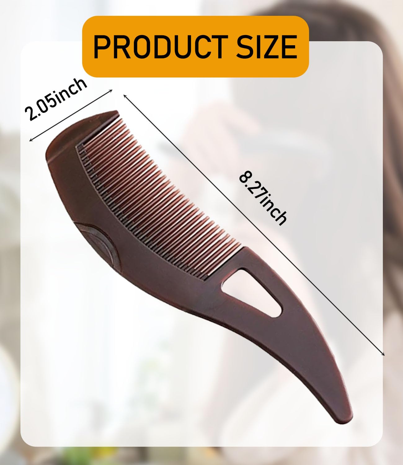 Dandruff Comb Fine Tooth Scalp Detox Comb Lice for Women, Men & Kids Stainless Steel Scalp Detoxing, Sweep & Massage Hair Brush Tool for Hair Care (1PC Brown)