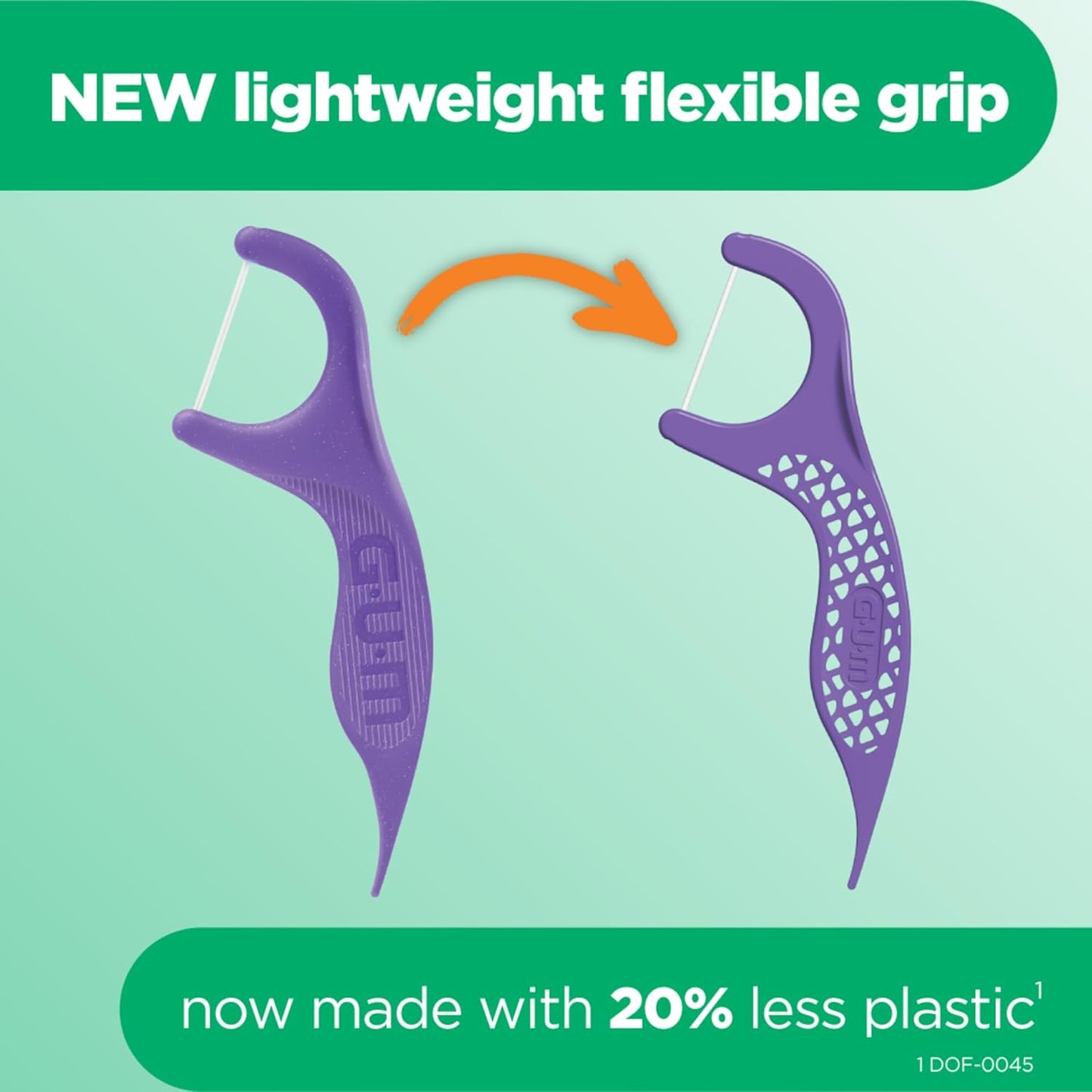 GUM Comfort Slide Floss Picks - Perfect for Tight Teeth - Extra Strong Shred-Resistant Dental Floss, Easy Grip Handle - Dental Flossers for Adults - Fresh Mint Flavor, 120 Count