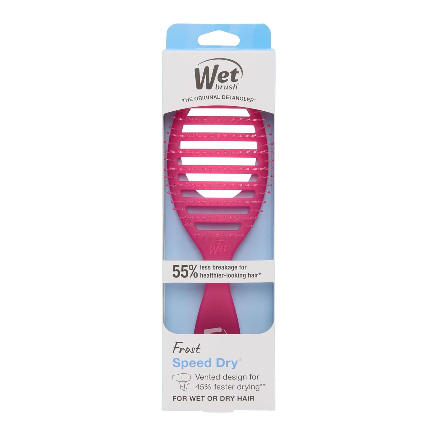 Wet Brush Speed Dry Hair Brush - Pink - Vented Design and Ultra Soft HeatFlex Bristles Are Blow Dry Safe With Ergonomic Handle Manages Tangle and Uncontrollable Hair - Pain-Free