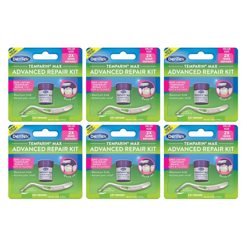 DenTek Temparin Max Caps & Fillings Repair Kit 2.64g 0.09 Ounce (Pack of 6)