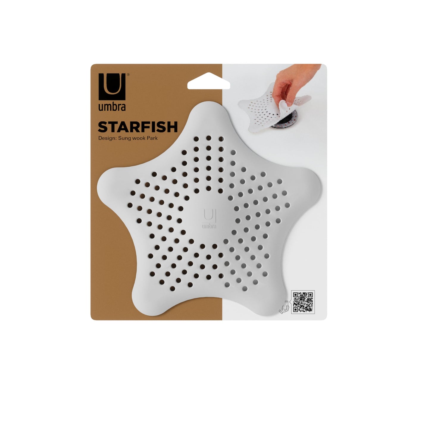 Umbra Starfish Drain Cover/Hair Catcher, White