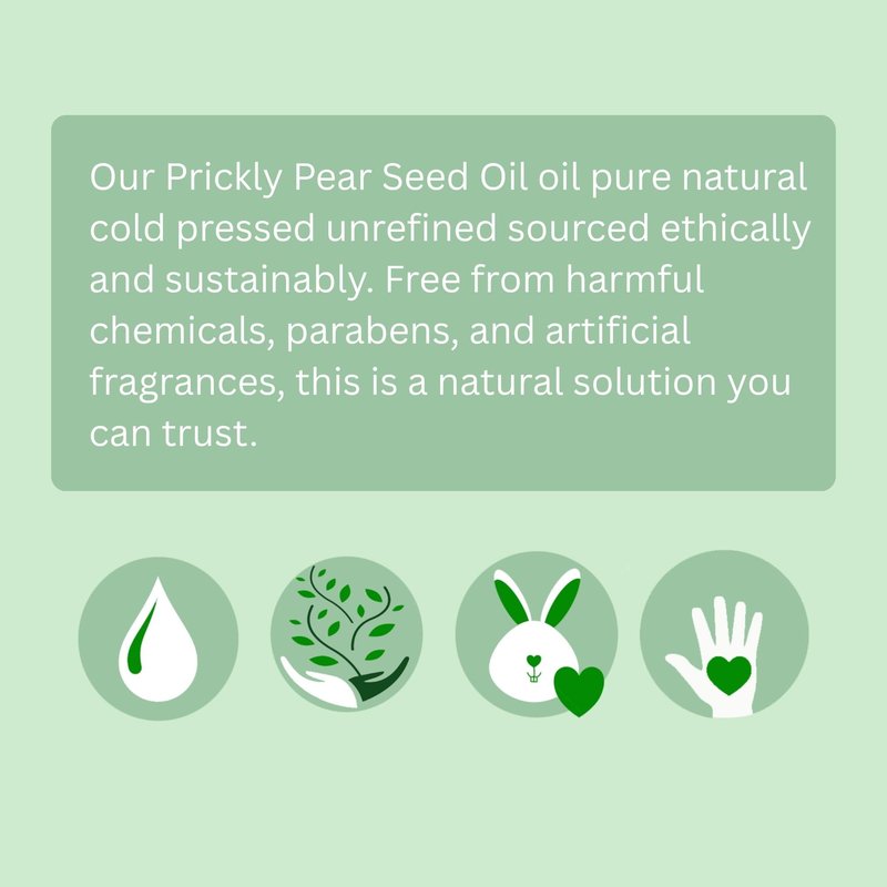 Prickly Pear Seed Oil Organic - Virgin (Cold Pressed, Unrefined) for hydrated skin, glowing mature skin. Nature’s Desert Secret for Radiant Skin and Hair 1 oz (30ml)