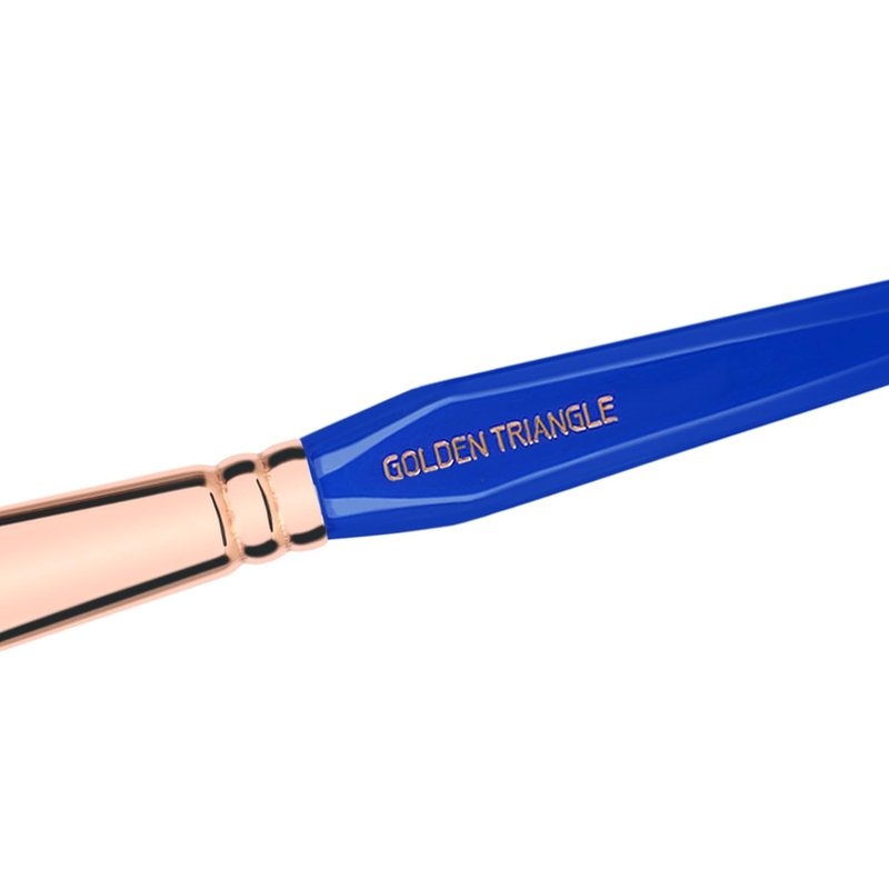Bdellium Tools Professional Makeup Brush - Golden Triangle 940 Face Blending | Vegan Soft Synthetic Fibers, Blue, 1pc