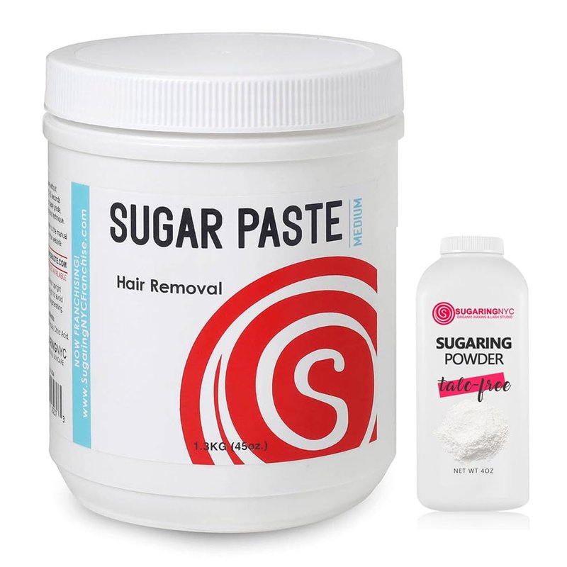 Generic Sugaring NYC Waxing Sugaring Paste Starter Kit with Drying Powder, 1.41 Pound (Pack of 2), Yellow