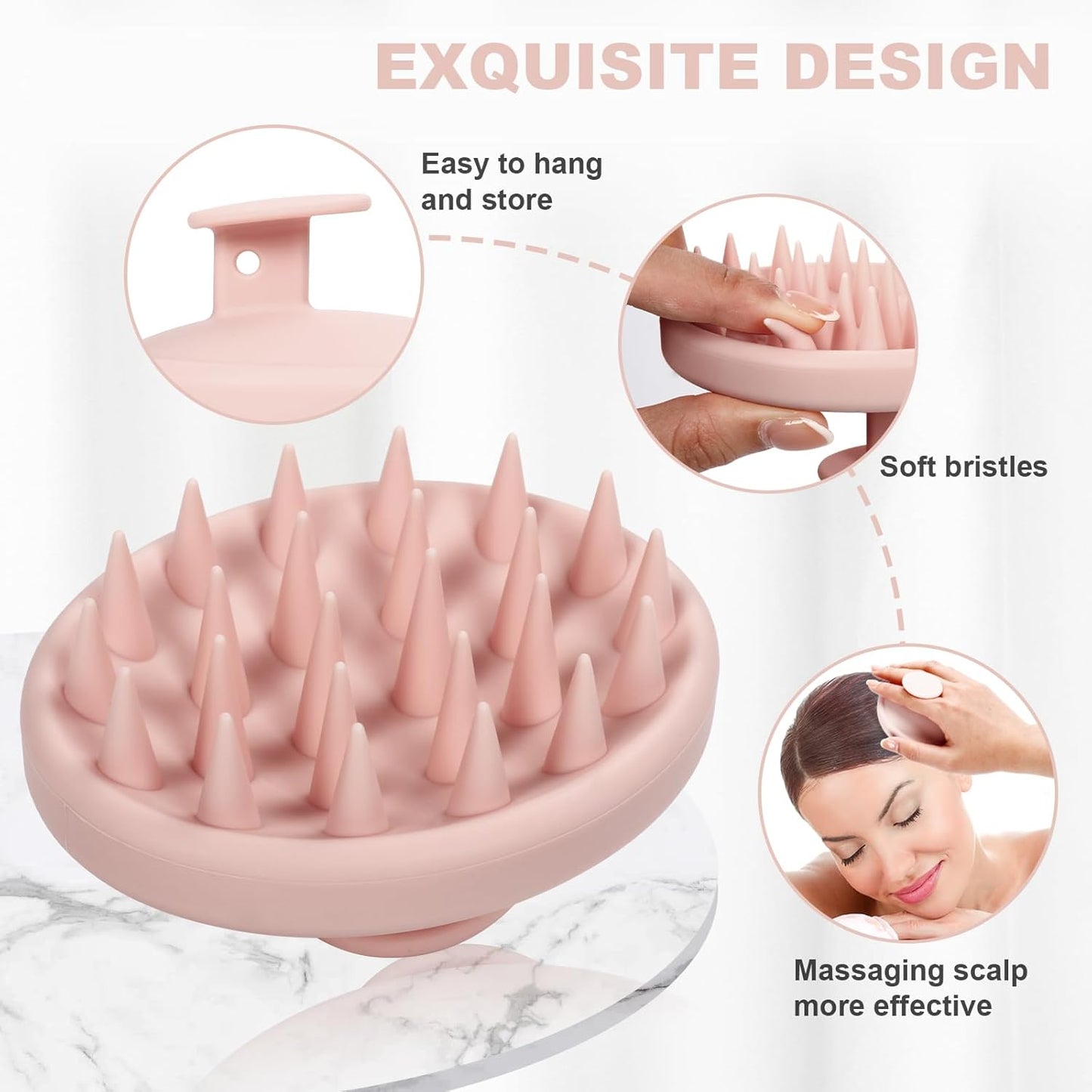 Silicone Scalp Massager, Scalp Scrubber for Hair Growth with Soft Bristles, Scalp Exfoliator Brush Dandruff Removal Shampoo Brush for Wet Dry Scalp Care (Mint Green)
