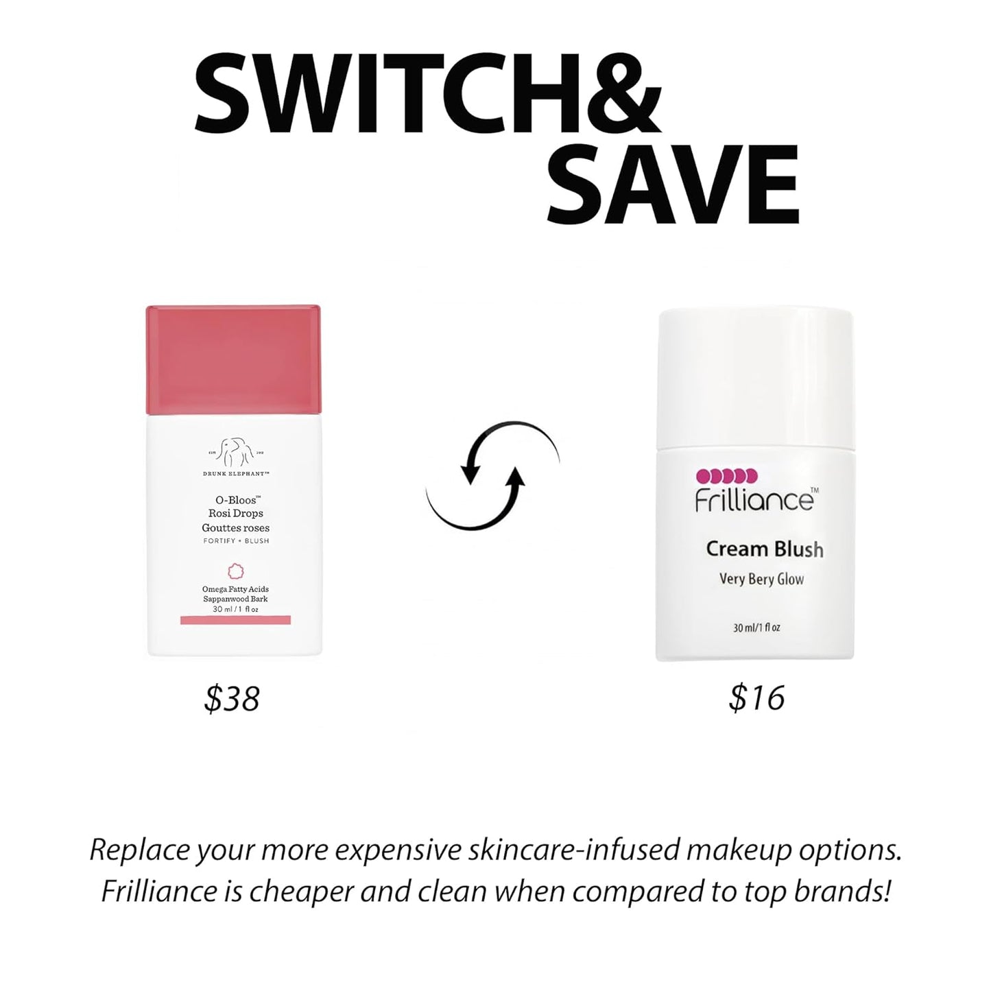 Frilliance Cheek Duo - Very Berry Glow Illuminating Highlighter Tint | Hypoallergenic for All Skin Types