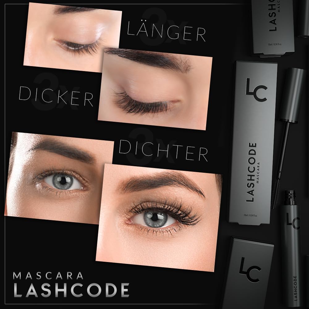 Eyelash Mascara 10ml - Extend & Thicken Lashes with Baicalein, Arginine & Germ Extracts | Volumizing Formula
