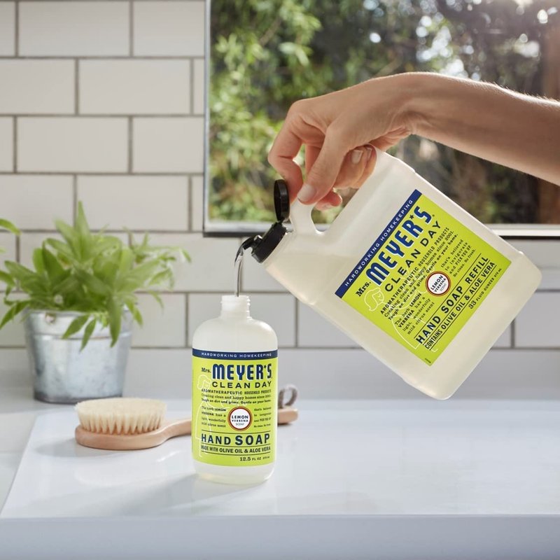 Mrs. MEYER'S CLEAN DAY Liquid Hand Soap Refill Scent Variety Pack (Lemon Verbena + Lavender + Basil)