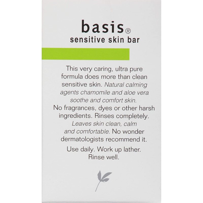 Basis Sensitive Skin Cleansing Bar, 4 oz (Quantity of 6)