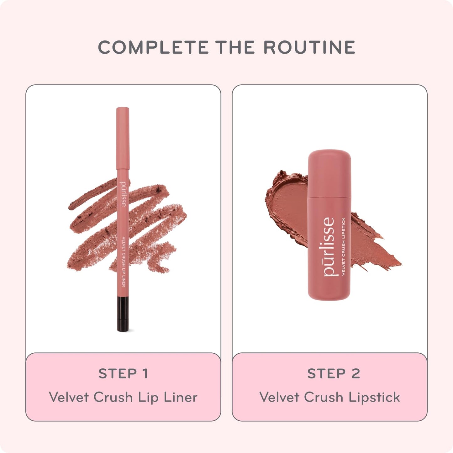 pūrlisse Velvet Crush Long Lasting Lipstick - Matte Finish Hydrating Lipstick - Enriched with Bakuchiol, Mango Seed & Shea Butter to Soften & Smooth Lips - Pinky Nude (0.12 oz)