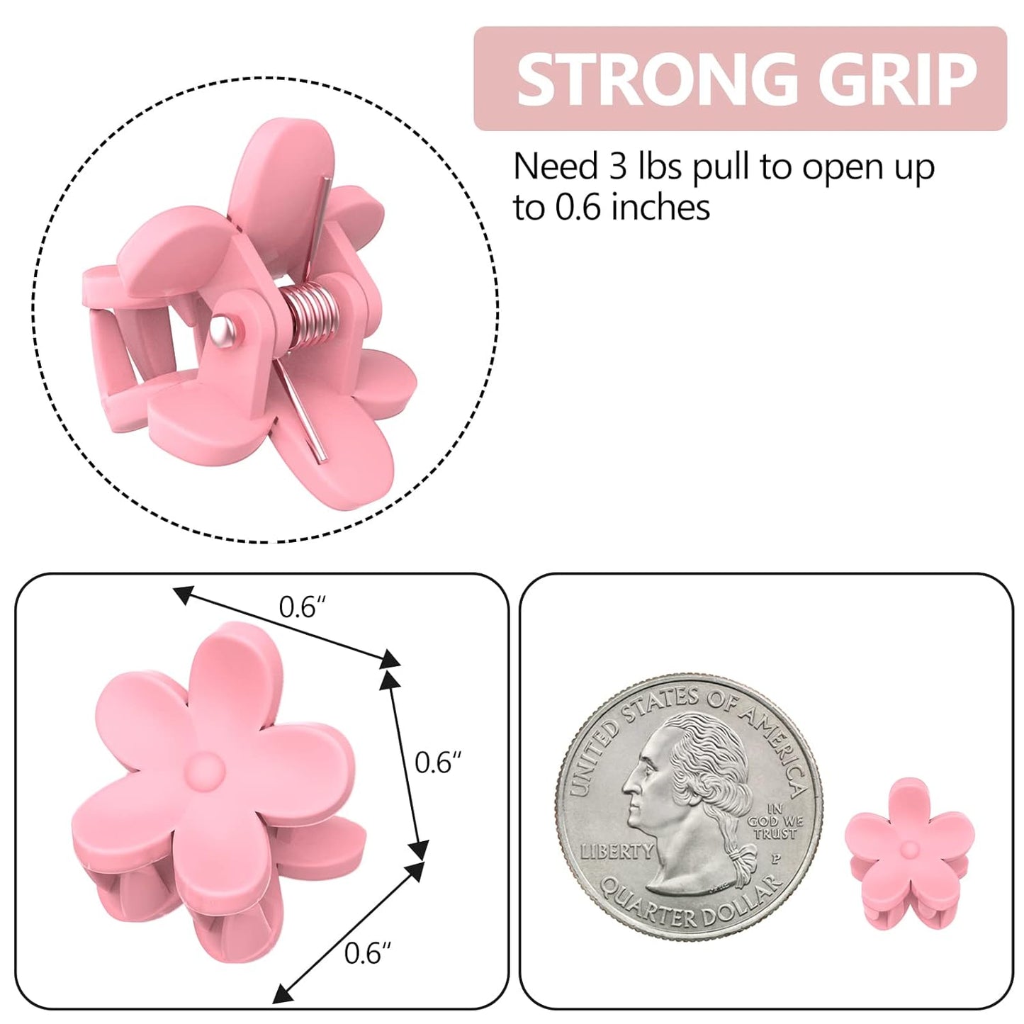 Mini Hair Clips Pack of 100 - Colorful Tiny Flower Hair Clips for Baby Toddler Girls Women, Strong Grip for Fine Hair Bangs